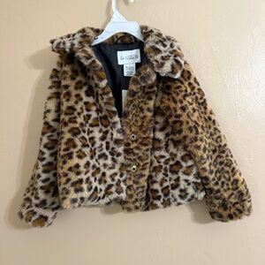 Fur animal print winter jacket